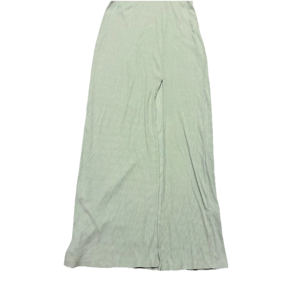 Lulus Sage Green Cutout Maxi Dress XS Ribbed Bodycon Summer - Picture 3 of 7